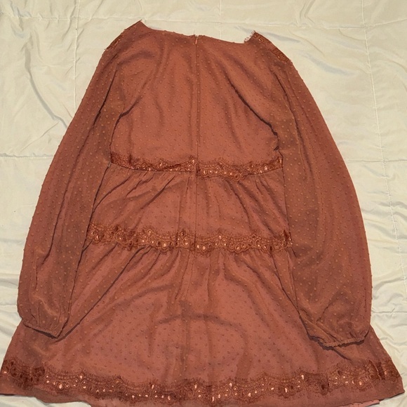 Lulus Dusty Rose Swiss Dot Mini Dress - Picture 5 of 5